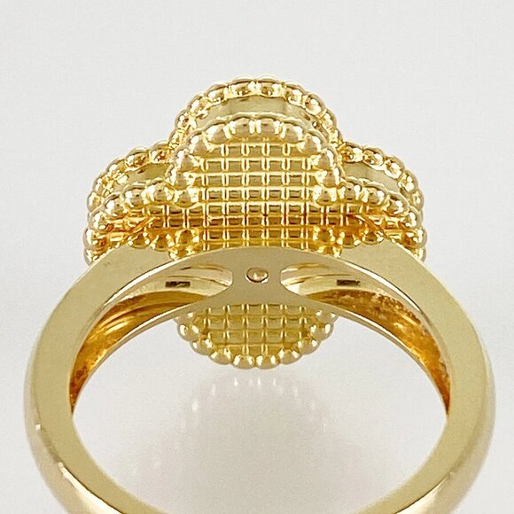 Van Cleef & Arpels Vintage Alhambra VCARA41148 Yellow gold Shell diamond Ring - Picture 4 of 14
